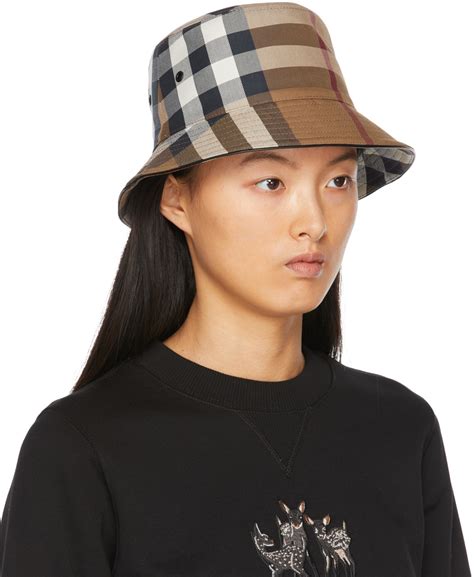 burberry check wool bucket hat|Burberry technical check hat.